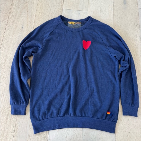 Aviator Nation Heart Embroidery Sweatshirt -Navy  Size 2XL ❤️ unisex - Picture 6 of 13